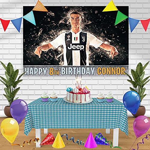 Cakecery Cristiano Ronaldo Birthday Banner Personalized Party Backdrop Decoration 60x42 Inches - 5x3 Feet