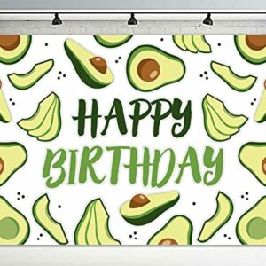 Hello Avocado Mexican Happy Birthday Banner Background Decorations Holy Guacamole Theme Decor for 1st Birthday Party Mexican Fiesta Baby Shower Bridal Engagement Backdrop Supplies Photo Studio Props