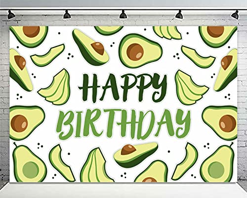 Hello Avocado Mexican Happy Birthday Banner Background Decorations Holy Guacamole Theme Decor for 1st Birthday Party Mexican Fiesta Baby Shower Bridal Engagement Backdrop Supplies Photo Studio Props