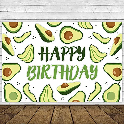 Hello Avocado Mexican Happy Birthday Banner Background Decorations Holy Guacamole Theme Decor for 1st Birthday Party Mexican Fiesta Baby Shower Bridal Engagement Backdrop Supplies Photo Studio Props