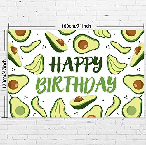 Hello Avocado Mexican Happy Birthday Banner Background Decorations Holy Guacamole Theme Decor for 1st Birthday Party Mexican Fiesta Baby Shower Bridal Engagement Backdrop Supplies Photo Studio Props