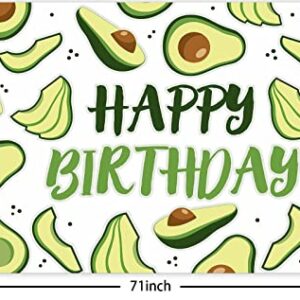 Hello Avocado Mexican Happy Birthday Banner Background Decorations Holy Guacamole Theme Decor for 1st Birthday Party Mexican Fiesta Baby Shower Bridal Engagement Backdrop Supplies Photo Studio Props