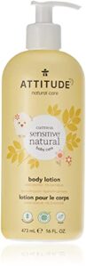 attitude body lotion for baby, ewg verified, plant and mineral-based ingredients, vegan and cruelty-free personal care products, hypoallergenic, sensitive skin, unscented, 16 fl oz (60856)