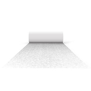 supply flora sls wedding aisle runner, white floral print wedding floor must-have with pull string and double-sided adhesive strip, for indoor and outdoor weddings, 50 x 3 feet