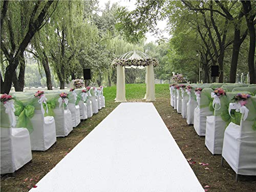 Aisle Runners for Weddings -2FTx15FT- White Sequin Aisle Runner Milky White Glitter Aisle Runner Carpet Aisle Runner for Wedding Ceremony Party Prom Event (2FTx15FT, White)