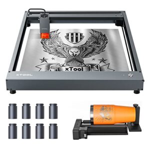 xtool d1 laser engraver with rotary, 10w higher accuracy laser cutter, 60w laser cutting machine, laser cutter and engraver machine, laser engraver for wood and metal, 17” x 16”