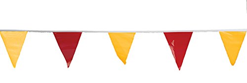 Cortina OSHA Approved Pennant Flags - for Use with Roof Warning Line Perimeters 03-407-105, Alternating Red/Yellow, 105' Length