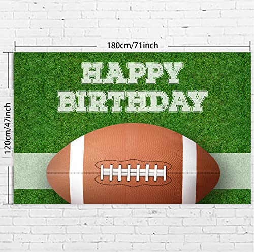 American Football Happy Birthday Decorations Banner Backdrop Rugby Players Sports Touchdown Theme Favors Supplies Decor for Fan Man Boy 1st Birthday Party Baby Shower Flag Background