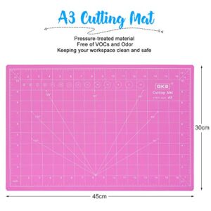 Rotary Cutter Kit, 45mm Rotary Cutter Tool Kit with Rotary Cutter, 12x18 Inch A3 Cutting Mat, Patchwork Ruler, 10 Fabric Clips, 50 pins and 3 Spare Blades