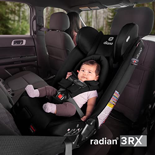 Diono Radian 3RX 3-in-1 Rear and Forward Facing Convertible Car Seat, Adjustable Head Support & Infant Insert, 10 Years 1 Car Seat Ultimate Safety and Protection, Slim Fit 3 Across, Jet Black