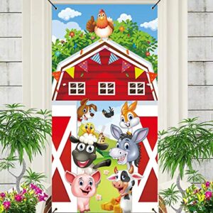 gya 3x6ft cartoon red barn door cover banner autumn farm animal straw backgrounds indoor outdoor decorations family kids baby party photo booth banner