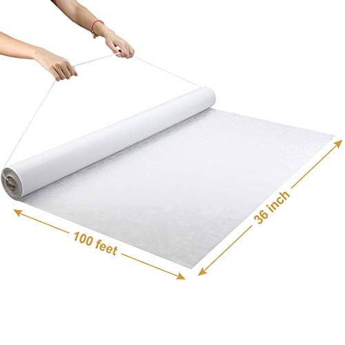Venker Wedding Decorations Aisle Runner for Outdoor and Indoor,White Printing,100ftx3ft,Polyester Paper Convenient for Single Use,100feetx3feet
