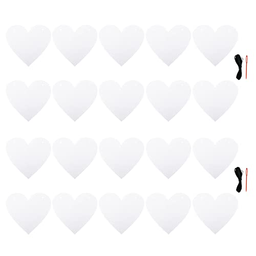 SaktopDeco 2 Pack White Felt Heart Garland Valentines Day Heart Banner White Party Decorations Anniversary Wedding Home Decor