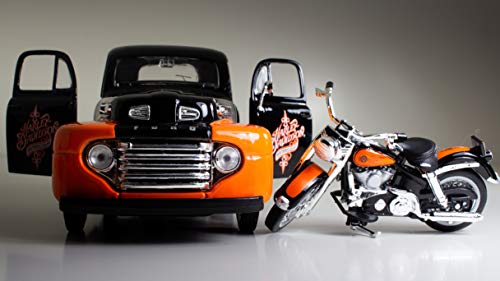 Maisto 1:24 W/B Harley Davidson 1948 Ford F1 Pick UP & FLH Duo Glide 1958