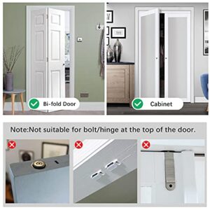 BILLROAD Metal Bifold Door Lock - Double Door Child Safety Locks Keep Toddler, Cats&Dogs Out of Closets, Cabinets, Pantry - No Need Install (2PC)