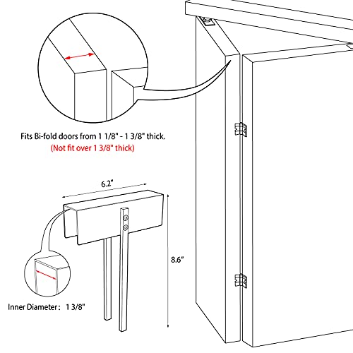 BILLROAD Metal Bifold Door Lock - Double Door Child Safety Locks Keep Toddler, Cats&Dogs Out of Closets, Cabinets, Pantry - No Need Install (2PC)