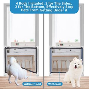 Wide Gate Magic Gate for Dogs, Indoor Outdoor Retractable Large Dog Gate, Extra Wide Expandable Folding Mesh Pet Gate for Stairs,Doors Safety Mesh Dog Gate Adjustable 3 Sizes(82.6"/47.2"/35.4"x28.2")