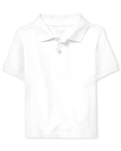 the children’s place baby boys and toddler boys short sleeve pique polo, white, 4t