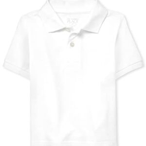 The Children's Place Baby Boys and Toddler Boys Short Sleeve Pique Polo, White, 4T