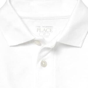 The Children's Place Baby Boys and Toddler Boys Short Sleeve Pique Polo, White, 4T