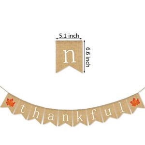 Thanksgiving Banner Thankful Banner Burlap - Thanksgiving Decoration | Fall Banner| Thanksgiving Decor