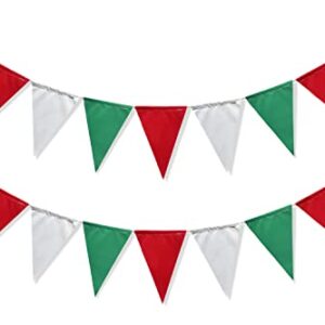 Uniwish Green Red White Triangle Flag Banner Christmas Fiesta Brands Mexican Italian Party Decorations Garland Graduation Wedding Baby Shower Birthday Party Favors