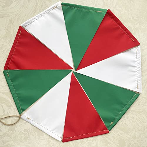 Uniwish Green Red White Triangle Flag Banner Christmas Fiesta Brands Mexican Italian Party Decorations Garland Graduation Wedding Baby Shower Birthday Party Favors