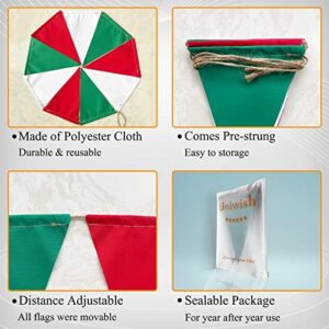 Uniwish Green Red White Triangle Flag Banner Christmas Fiesta Brands Mexican Italian Party Decorations Garland Graduation Wedding Baby Shower Birthday Party Favors