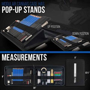 U.S. Art Supply 54-Piece Drawing & Sketching Art Set with 4 Sketch Pads (242 Paper Sheets) - Ultimate Artist Kit, Graphite and Charcoal Pencils & Sticks, Pastels, Erasers - Pop-Up Carry Case, Students