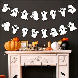 cute ghost banner 2 pack halloween garland decorations ghost festival party decoration haunted houses doorway home indoor outdoor halloween party supplies