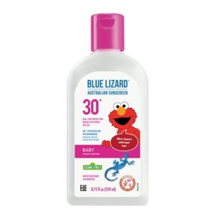 blue lizard baby mineral sunscreen with zinc oxide, spf 30+, water resistant, uva/uvb protection with smart bottle technology – fragrance free, 8.75 oz
