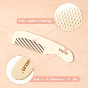 haakaa Baby Hair Brush and Comb Set for Newborns & Toddlers, Natural Hair Comb Wooden Comb Perfect Baby Shower and Registry Gift - Ideal for Cradle Cap