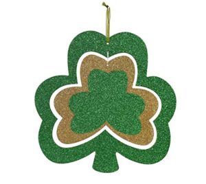 st patrick’s day decorations wall sign hanging door decor happy st patrick decoration shamrock (green & gold)