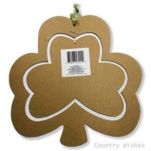 St Patrick's Day Decorations Wall Sign Hanging Door Decor Happy St Patrick Decoration Shamrock (Green & Gold)