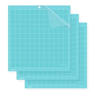 funnycut lightgrip cutting mat for silhouette cameo 4/3/2/1 (12×12 inch, 3 pack) durable adhesive cutting mat for silhouette cameo accessories