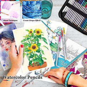 Soucolor 73 Art Supplies for Adults Teens Kids Beginners, Art Kit Drawing Supplies Sketching Set, Drawing Pencils Set Zipper Gift Case: Sketch Book, Coloring Book, Metallic Charcoal Pencils Stuff