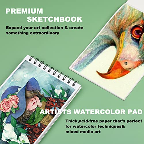 Kalour 76 Drawing Sketching Kit Set - Pro Art Supplies with Sketchbook & Watercolor Paper - Include Watercolor,Graphite,Colored,Metallic,Pastel,Charcoal Pencil - for Artists Beginners Adults Teens