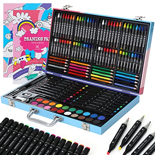 127 PCS Art Supplies, Drawing Art Kit for Kids Adults Art Set Artist Painting Pad,for Kids Girls Boys Teens Artist 5 6 7 8 9 11 12, Creative Gift Box for Adults Artist Beginners Kids Girls Boys