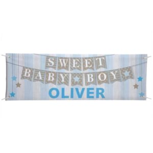 let’s make memories personalized sweet baby banner – blue baby banner – welcome baby banner – customized baby shower decor – 6 feet long
