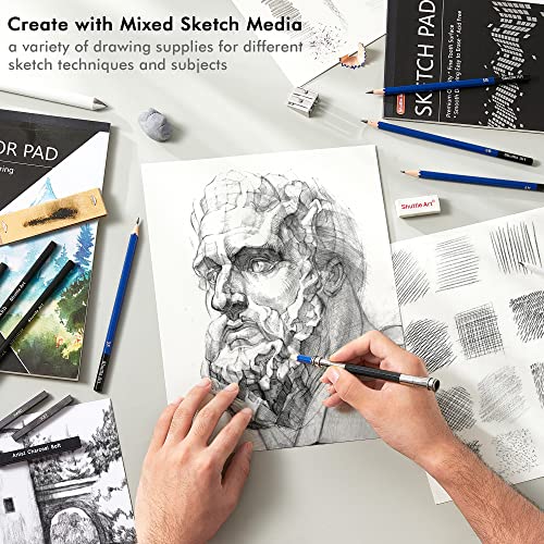 116 PCS Drawing Kit, Shuttle Art Complete Drawing Supplies with Sketch Pencils, Colored Pencils, Graphite, Charcoal Sticks, Professional Drawing Tools and Paper Pads for Artists, Beginners and Kids