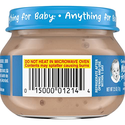 Gerber Mealtime for Baby 2nd Foods Baby Food Jar, Beef & Gravy, Non-GMO Pureed Baby Food, Made with Protein & Zinc, 2.5-Ounce Glass Jar (Pack of 20 Jars)