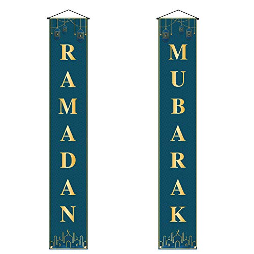 Pudodo Ramadan Mubarak Porch Banner Eid Mosque Islamic Holiday Front Door Party Decoration