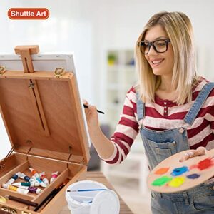 170 Pcs Artist Painting Set, Shuttle Art Deluxe Art Set with Paint, Aluminum and Wooden Easels, Canvas, Paper Pads, Brushes and Other Art Supplies, Complete Painting Kit for Adults, Kids and Artists