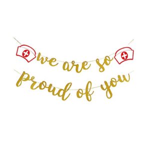 we are so pround of you nurse graduation banner – medical staff doctor nurse retirement party birthday party graduation party decoration accessory