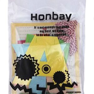 Honbay 1 Felt String Happy Birthday Party Banner and 1 String Colorful Star Banner