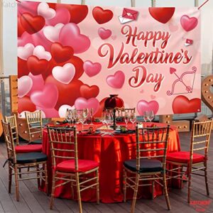 Large, Happy Valentines Day Backdrop - 72x44 Inch | Happy Valentines Day Banner, Valentines Day Decor | Wall Banner Valentine Day Backdrop, Valentines Day Decoration | Valentines Decorations for Party