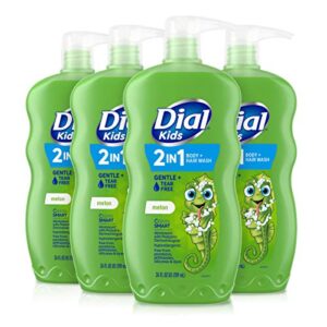 dial kids 2-in-1 body+hair wash, melon, 24 fl oz (pack of 4)