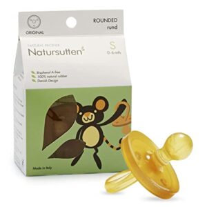 natursutten pacifier 0-6 months – natural rubber pacifier – eco-friendly, bpa-free round newborn pacifier – newborn essentials made in italy – 1 piece