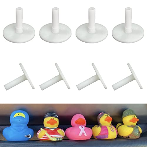 TEYOUYI 8pcs Duck Plug - Rubber Duck Mount,Flock Locker Rubber Duck Holder for Jeep Dash and Fixed Display,Gift for Jeep Lover,White（Excluding Rubber Duck）