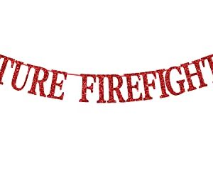 Red Glitter Future Firefighter Banner, Firefighter Graduation Decorations, Congrats Firefighter, Fire Academy Graduation Party Spplies